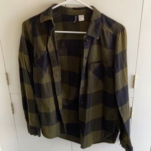 Green and black checkered flannel